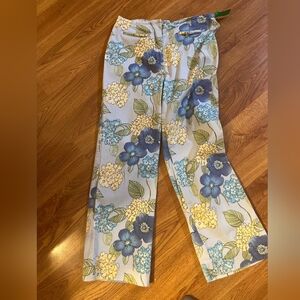Vintage Talbots Petite Blue Floral Pants